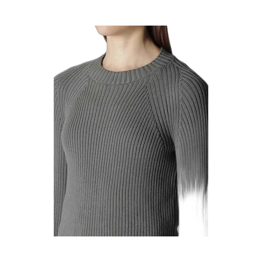 Rib Stitch Twisted Long Sleeve Rib Pullover