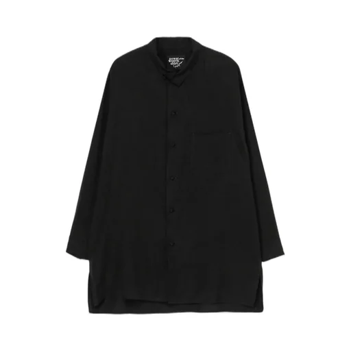 Cellulose Lawn Knot Buttons Open Collar Shirt