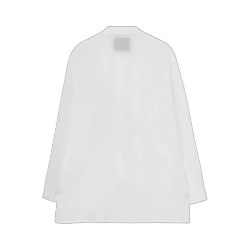 Cellulose Lawn Open Collar Ribbon Shirt