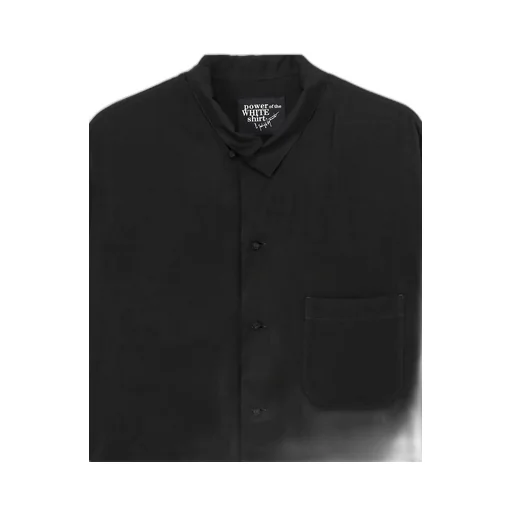 Cellulose Lawn Knot Buttons Open Collar Shirt