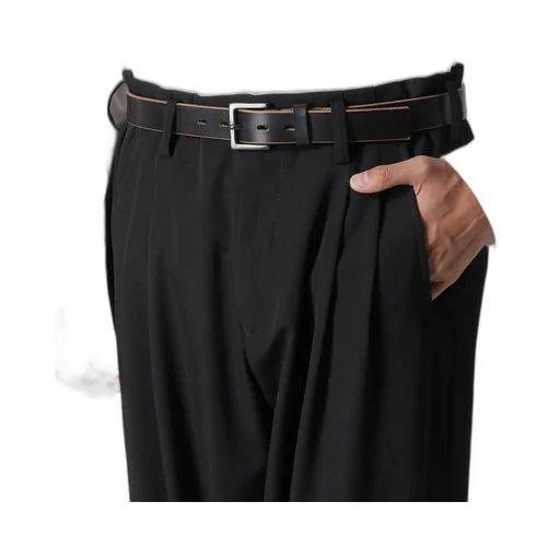 Wool Gabardine Hem Tab Pants