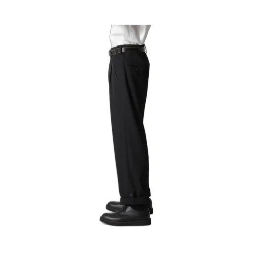 Wool Gabardine Hem Tab Pants