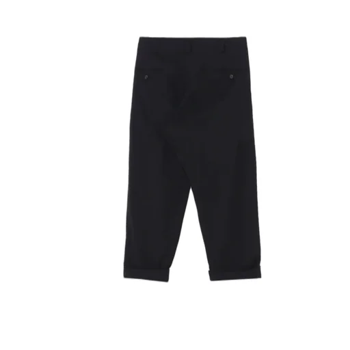 Wool Gabardine Hem Tab Pants