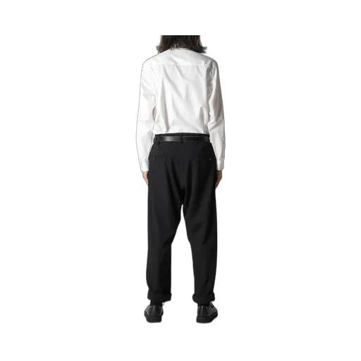 Wool Gabardine Hem Tab Pants