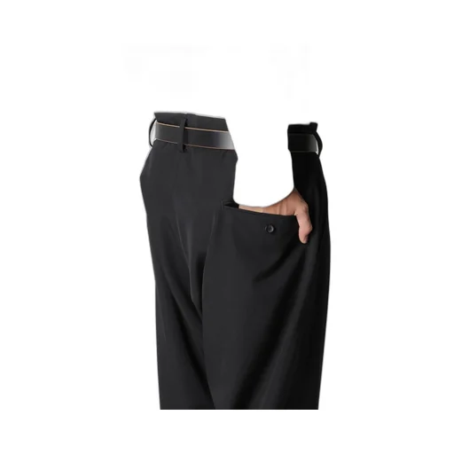 Wool Gabardine Hem Tab Pants