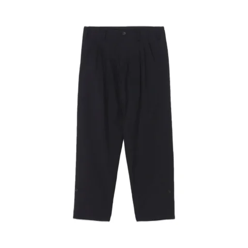 Wool Gabardine Hem Tab Pants