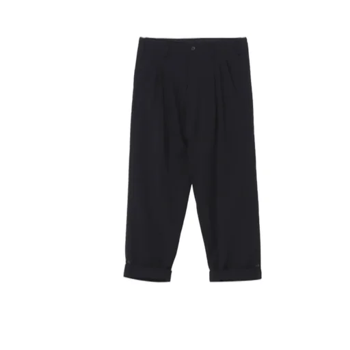 Wool Gabardine Hem Tab Pants