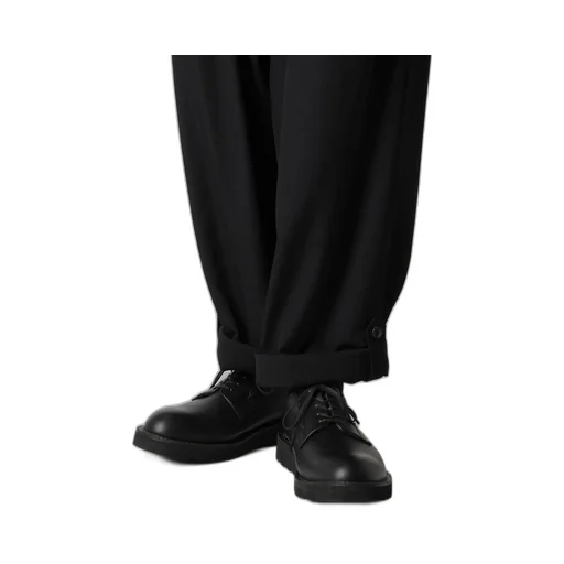 Wool Gabardine Hem Tab Pants
