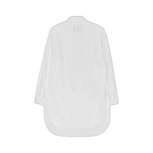 Cotton Broadcloth Rounded Hem Double Chest Pocket Shirt