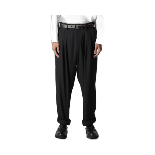 Wool Gabardine Hem Tab Pants