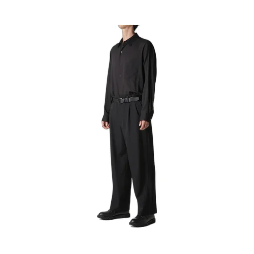 Wool Gabardine Coin Pocket Tuck Pants