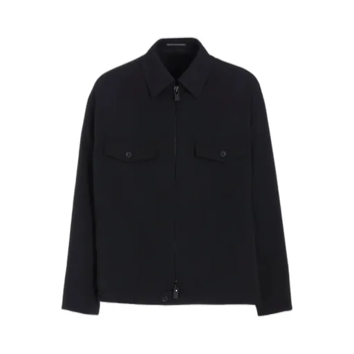 Wool Gabardine Blouson With Flap Pocket