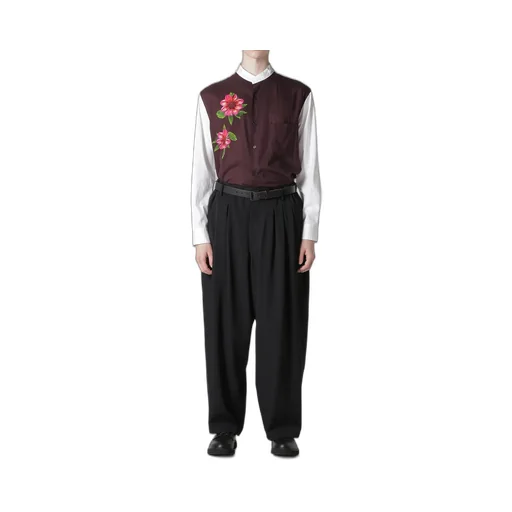Wool Gabardine 12-Tucks Pants