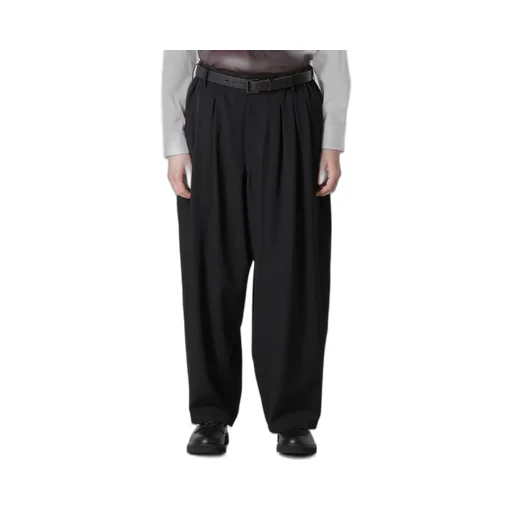 Wool Gabardine 12-Tucks Pants