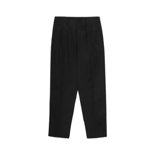 Linen Cotton Twill Pants With 2-Tucks