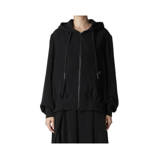 Ta/Pe Crepe De Chine Hooded Bomber Jkt
