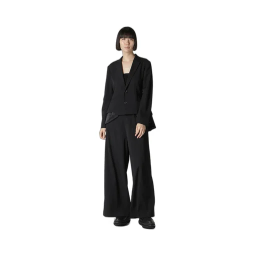 Gabardine Asymmetry Baggy Pants