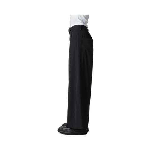 Gabardine Asymmetry Baggy Pants