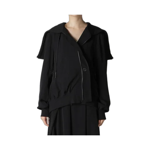 Ta/Pe Crepe De Chine Hooded Bomber Jkt