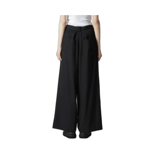 Gabardine Asymmetry Baggy Pants