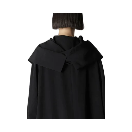 Ta/Pe Crepe De Chine Hooded Cape Coat