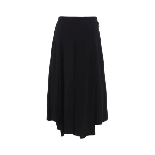 Ta/Pe Crepe De Chine Unbalanced Tuck Skirt