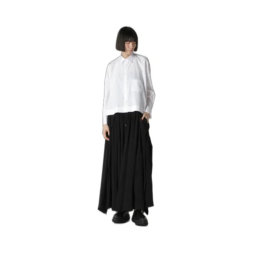 Ta/Pe Crepe De Chine Front Button Suspender Skirt