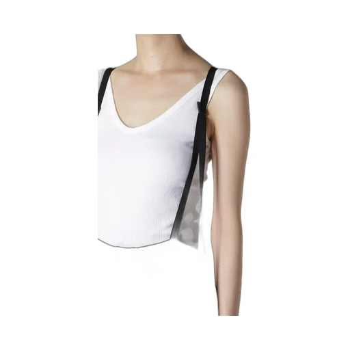 Ta/Pe Crepe De Chine Front Button Suspender Skirt