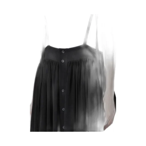 Ta/Pe Crepe De Chine Front Button Suspender Skirt