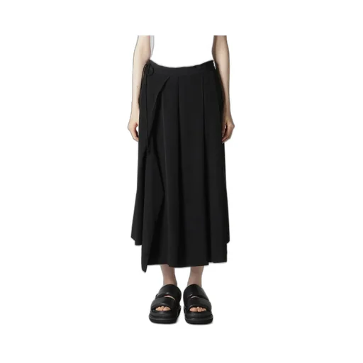 Ta/Pe Crepe De Chine Unbalanced Tuck Skirt