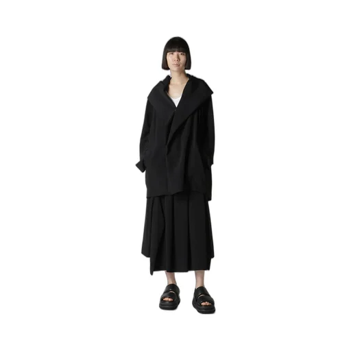 Ta/Pe Crepe De Chine Unbalanced Tuck Skirt