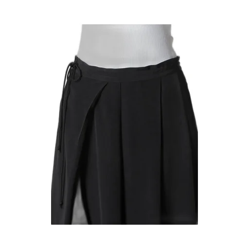 Ta/Pe Crepe De Chine Unbalanced Tuck Skirt