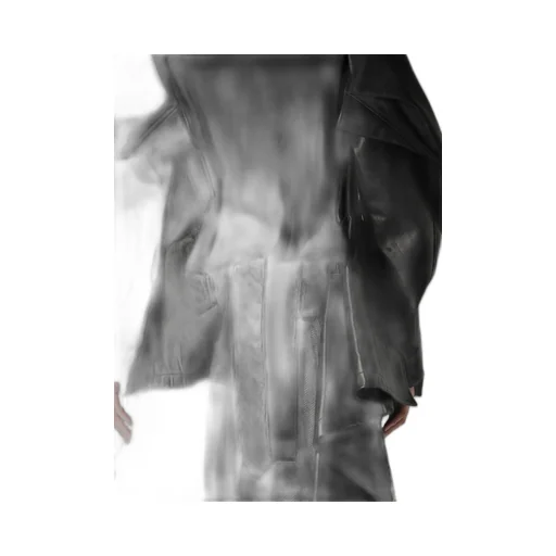 Horse Leather Tucked Slv Belted Jacket