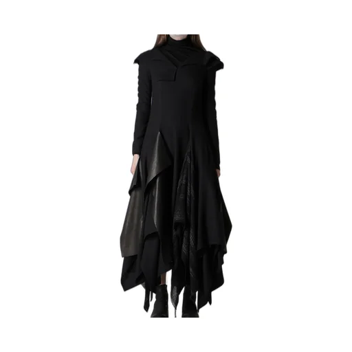 Wool Viyella Draped Flare Dress