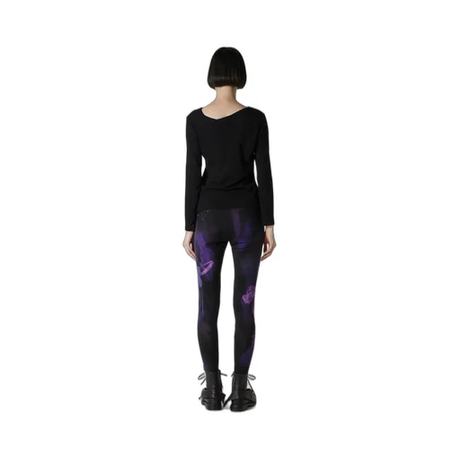 Airy Spun Light Milled Angular Neck Long T-Shirt