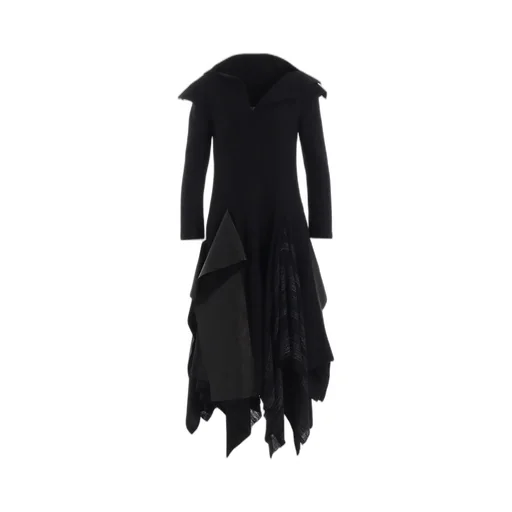Wool Viyella Draped Flare Dress