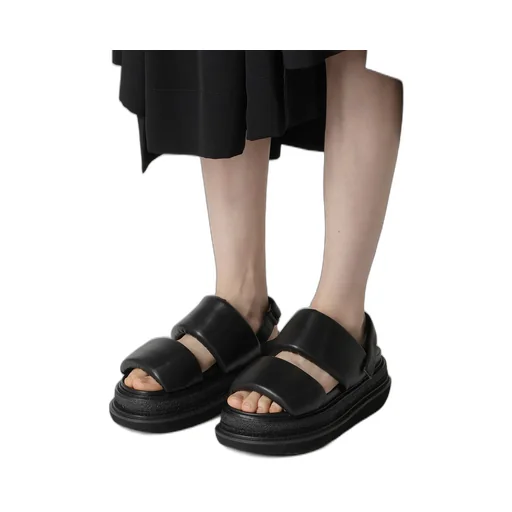 Pu Leather Flatform Sandal