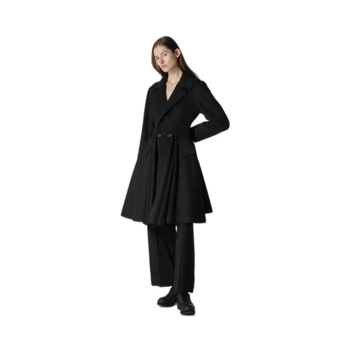 W/Ca Beaver Cloth Paneled Flare Coat