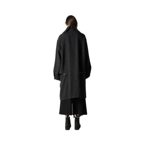 Tweed Cloth B Collar Coat