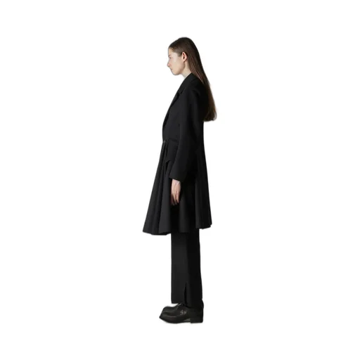 W/Ca Beaver Cloth Paneled Flare Coat