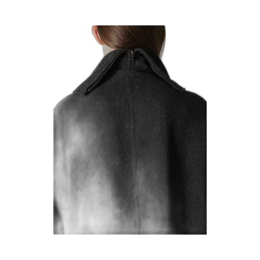Tweed Cloth B Collar Coat