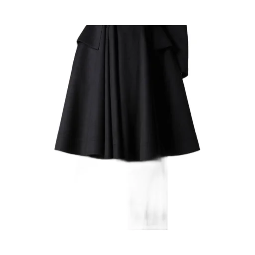 W/Ca Beaver Cloth Paneled Flare Coat