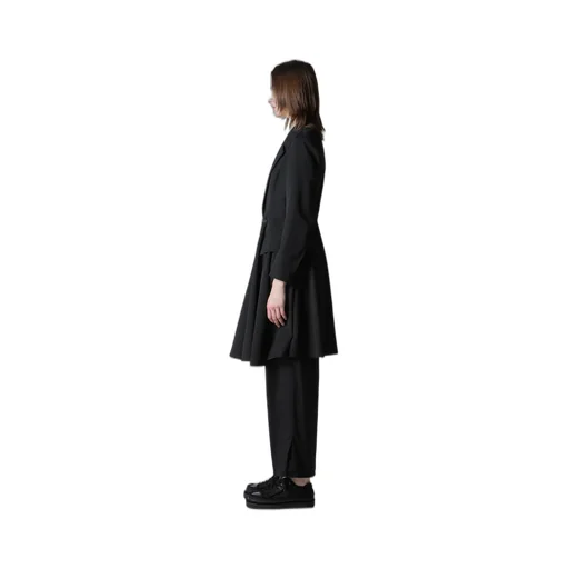Gabardine Paneled Flare Coat