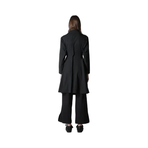 Gabardine Paneled Flare Coat