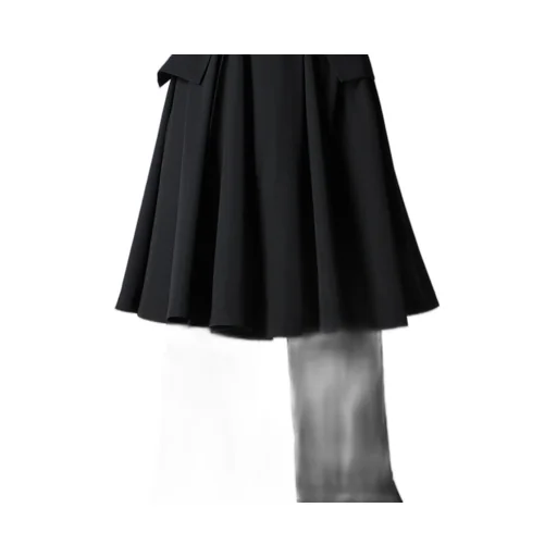 Gabardine Paneled Flare Coat