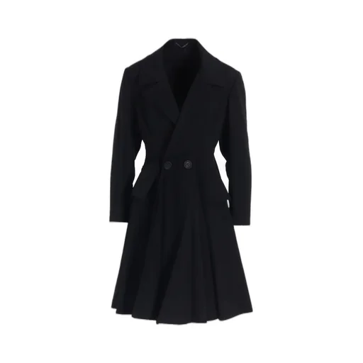 Gabardine Paneled Flare Coat