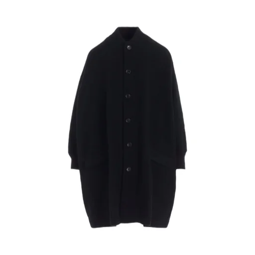 Shrinked Wool Serge Padded Drape Coat