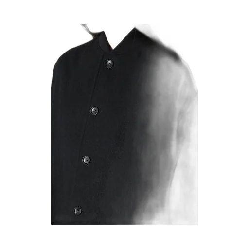Shrinked Wool Serge Padded Drape Coat