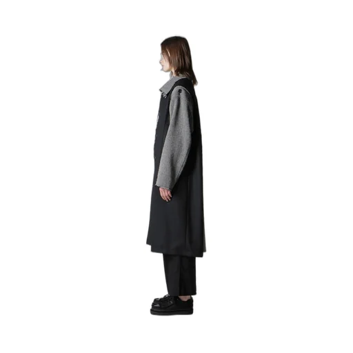 W/Saxony B/Tweed Stand Coat