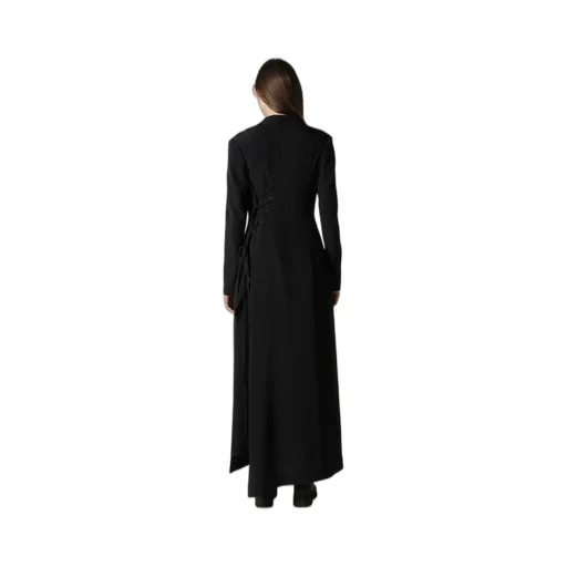 Ta/Pe Crepe De Chine Back Lace Up Long Coat